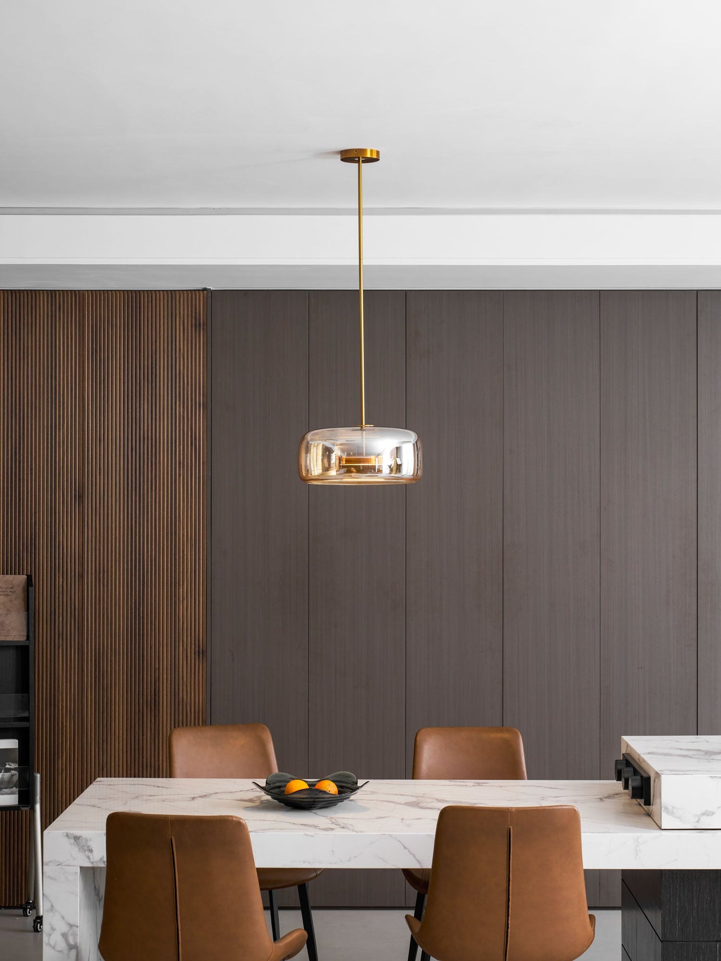 Hanglamp Modern met Geblazen Glazen Kap en Verstelbare Hoogte