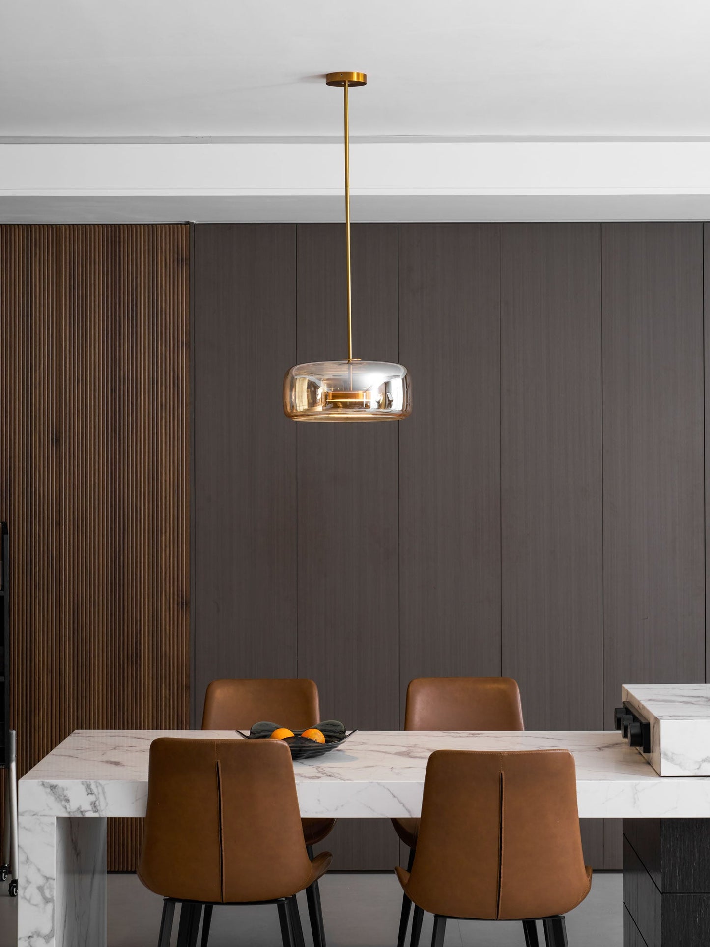 Hanglamp Modern met Geblazen Glazen Kap en Verstelbare Hoogte