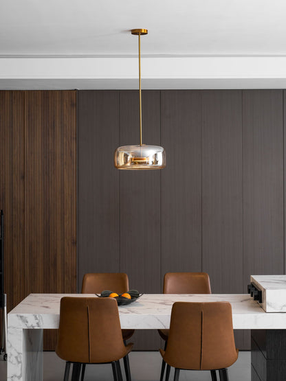 Hanglamp Modern met Geblazen Glazen Kap en Verstelbare Hoogte