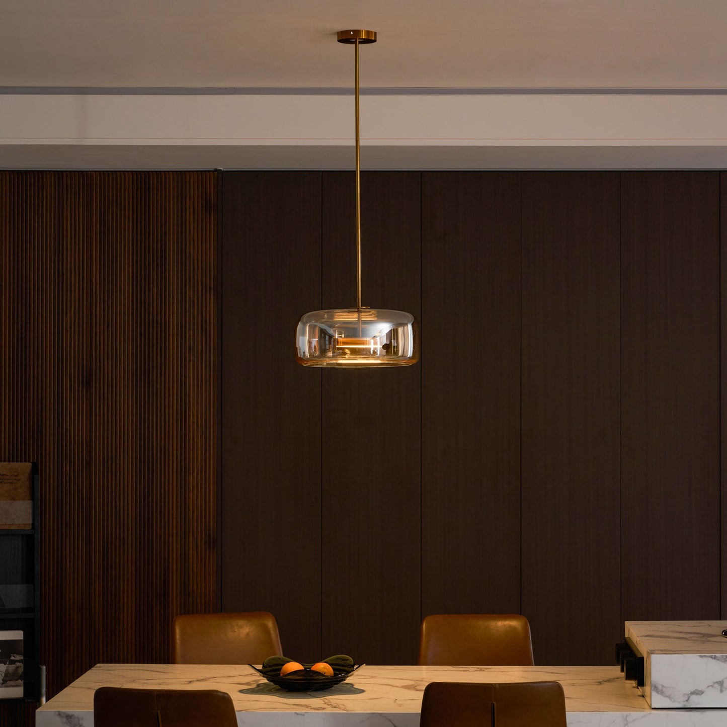 Hanglamp Modern met Geblazen Glazen Kap en Verstelbare Hoogte