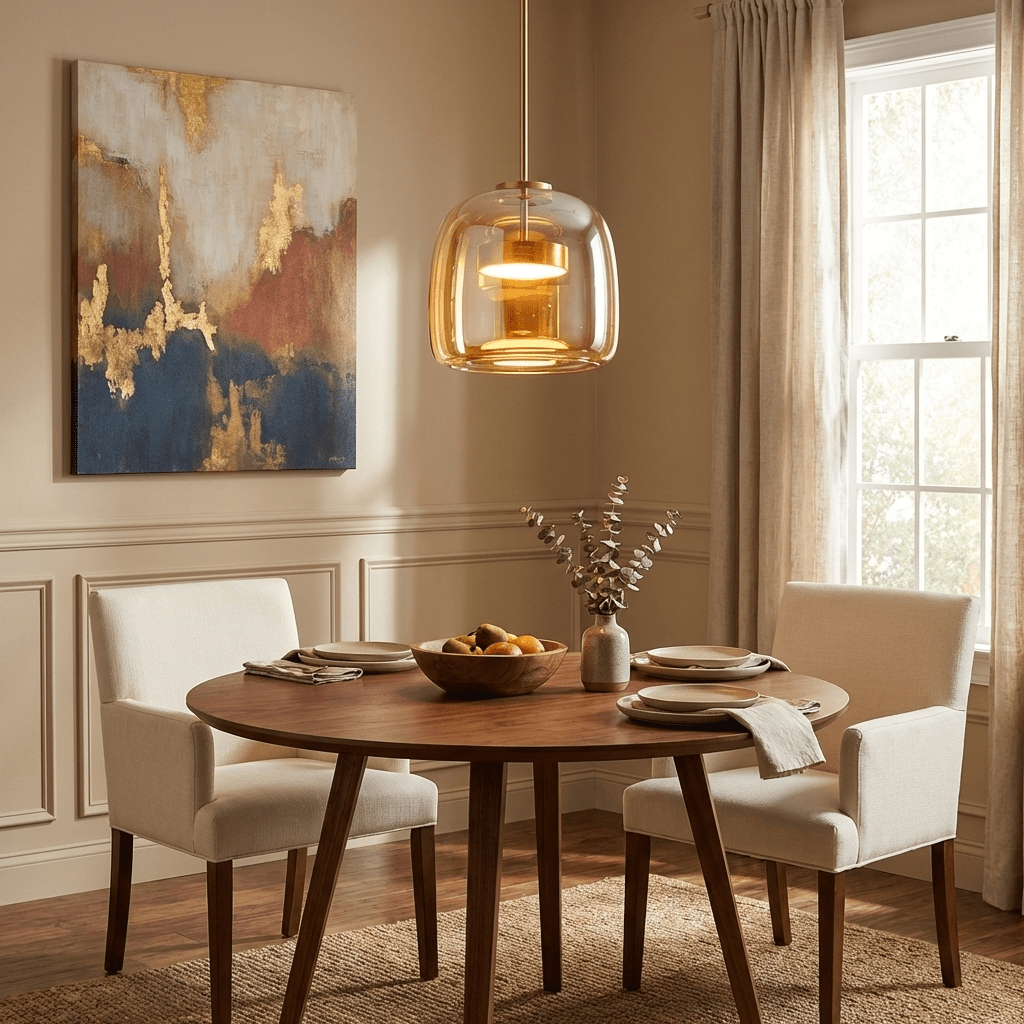Hanglamp Modern met Geblazen Glazen Kap en Verstelbare Hoogte