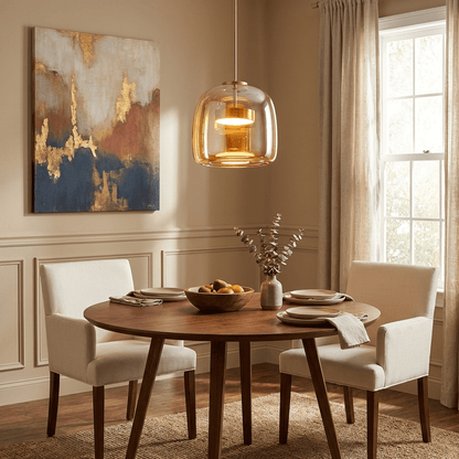 Hanglamp Modern met Geblazen Glazen Kap en Verstelbare Hoogte