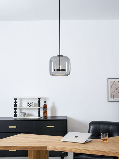 Hanglamp Modern met Geblazen Glazen Kap en Verstelbare Hoogte