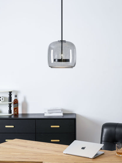 Hanglamp Modern met Geblazen Glazen Kap en Verstelbare Hoogte