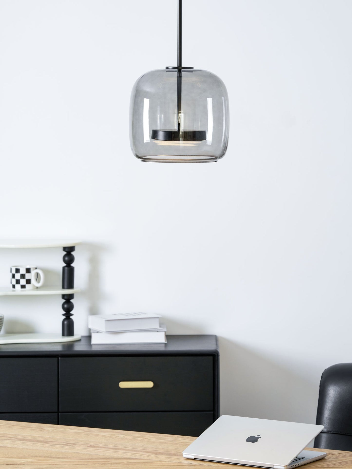 Hanglamp Modern met Geblazen Glazen Kap en Verstelbare Hoogte