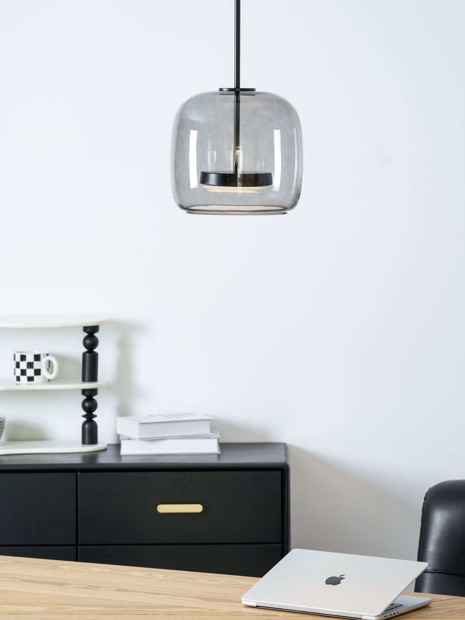 Hanglamp Modern met Geblazen Glazen Kap en Verstelbare Hoogte