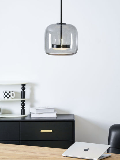 Hanglamp Modern met Geblazen Glazen Kap en Verstelbare Hoogte