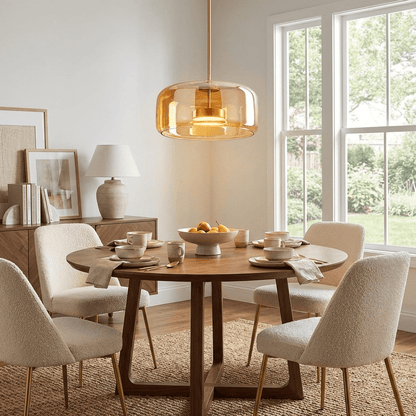 Hanglamp Modern met Geblazen Glazen Kap en Verstelbare Hoogte