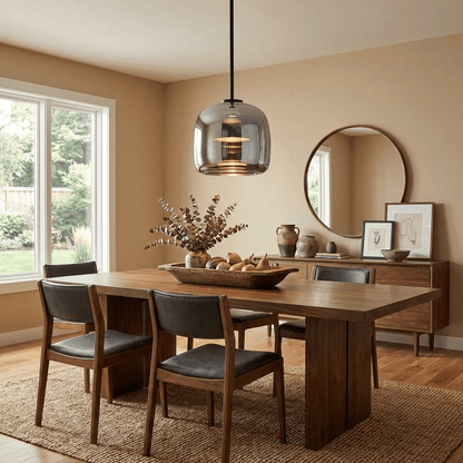 Hanglamp Modern met Geblazen Glazen Kap en Verstelbare Hoogte