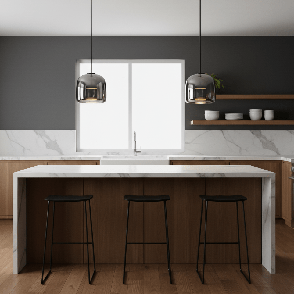 Hanglamp Modern met Geblazen Glazen Kap en Verstelbare Hoogte