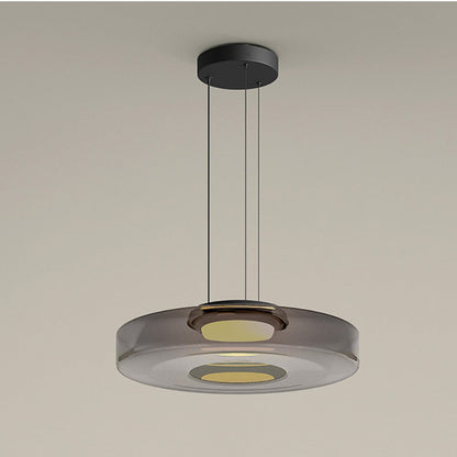 Hanglamp Modern met Gelaagde Glazen Kap en Verstelbare Hoogte
