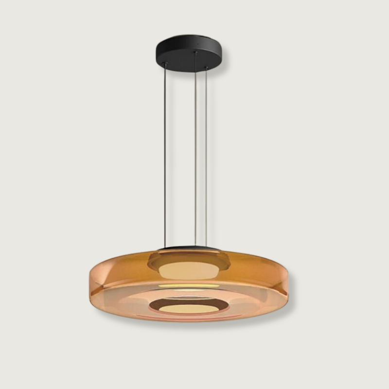 Hanglamp Modern met Gelaagde Glazen Kap en Verstelbare Hoogte
