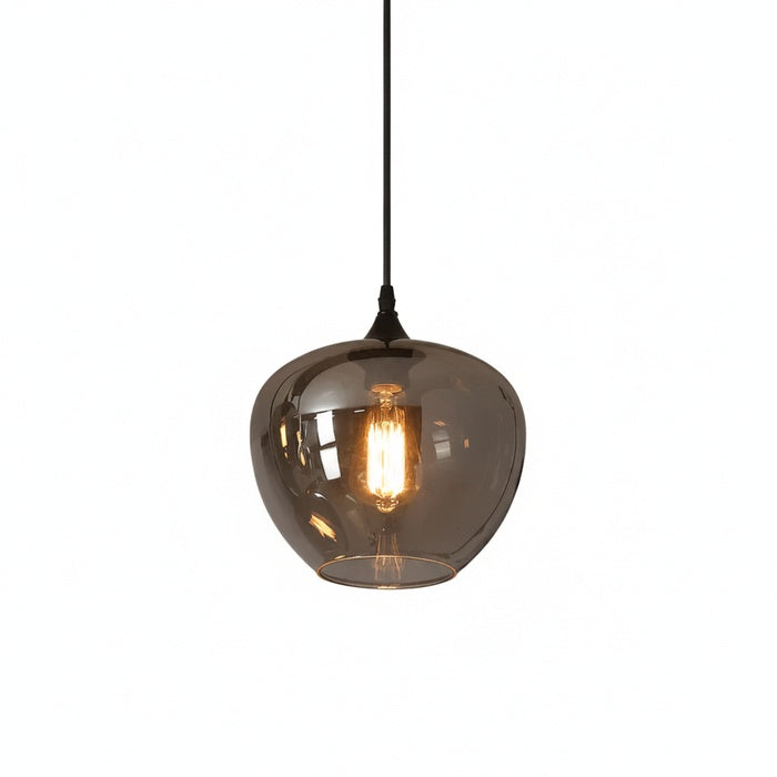 Hanglamp Modern met Gerookt Glazen Bol en Dimbare LED