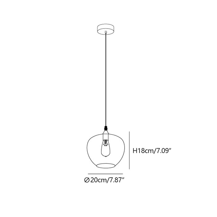 Hanglamp Modern met Gerookt Glazen Bol en Dimbare LED