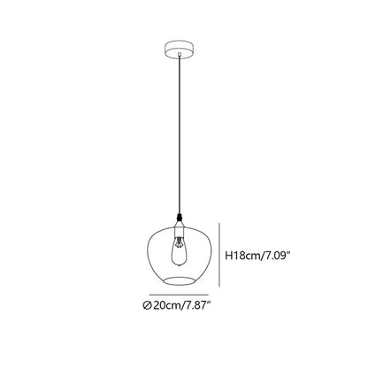 Hanglamp Modern met Gerookt Glazen Bol en Dimbare LED