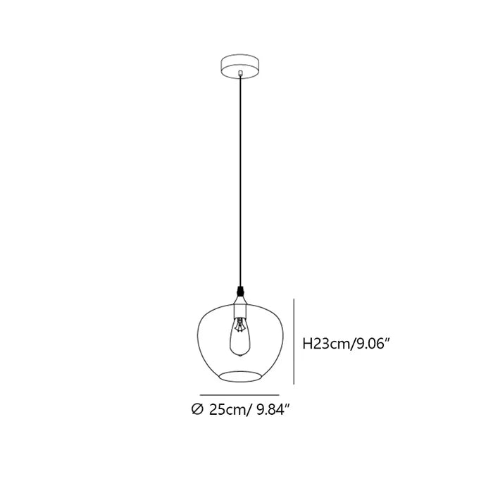 Hanglamp Modern met Gerookt Glazen Bol en Dimbare LED