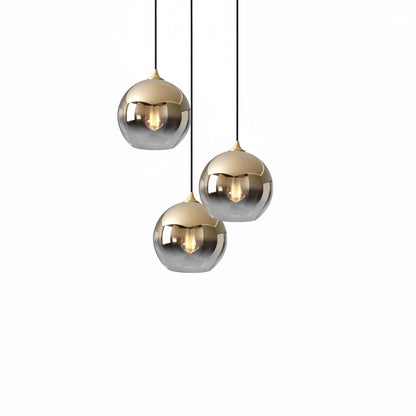 Hanglamp Modern met Glazen Bol en Spiegelend Verloop
