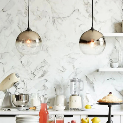 Hanglamp Modern met Glazen Bol en Spiegelend Verloop
