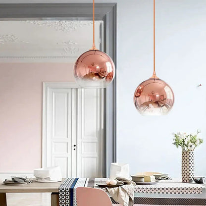 Hanglamp Modern met Glazen Bol en Spiegelend Verloop