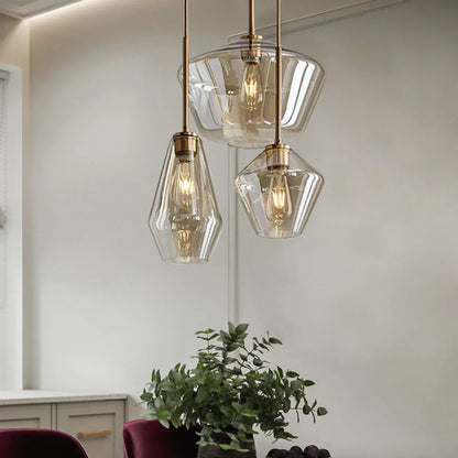 Hanglamp Modern met Glazen Kap en Messingkleurige Fitting