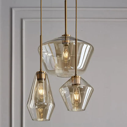 Hanglamp Modern met Glazen Kap en Messingkleurige Fitting