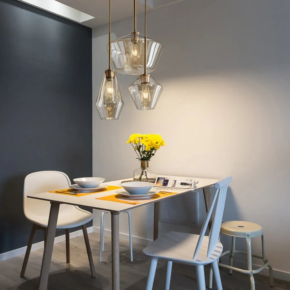 Hanglamp Modern met Glazen Kap en Messingkleurige Fitting