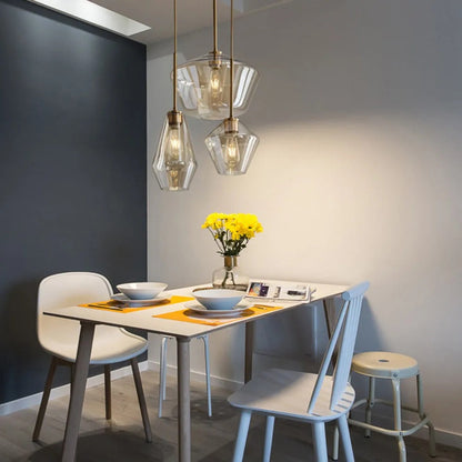 Hanglamp Modern met Glazen Kap en Messingkleurige Fitting