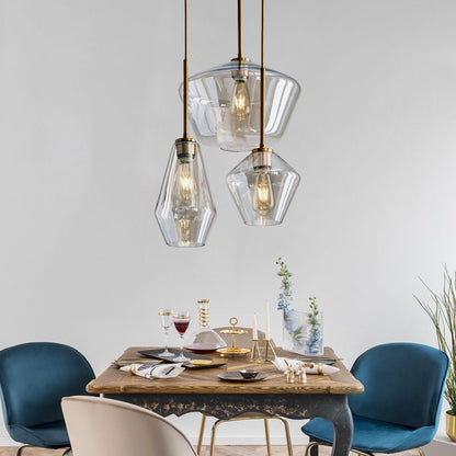 Hanglamp Modern met Glazen Kap en Messingkleurige Fitting