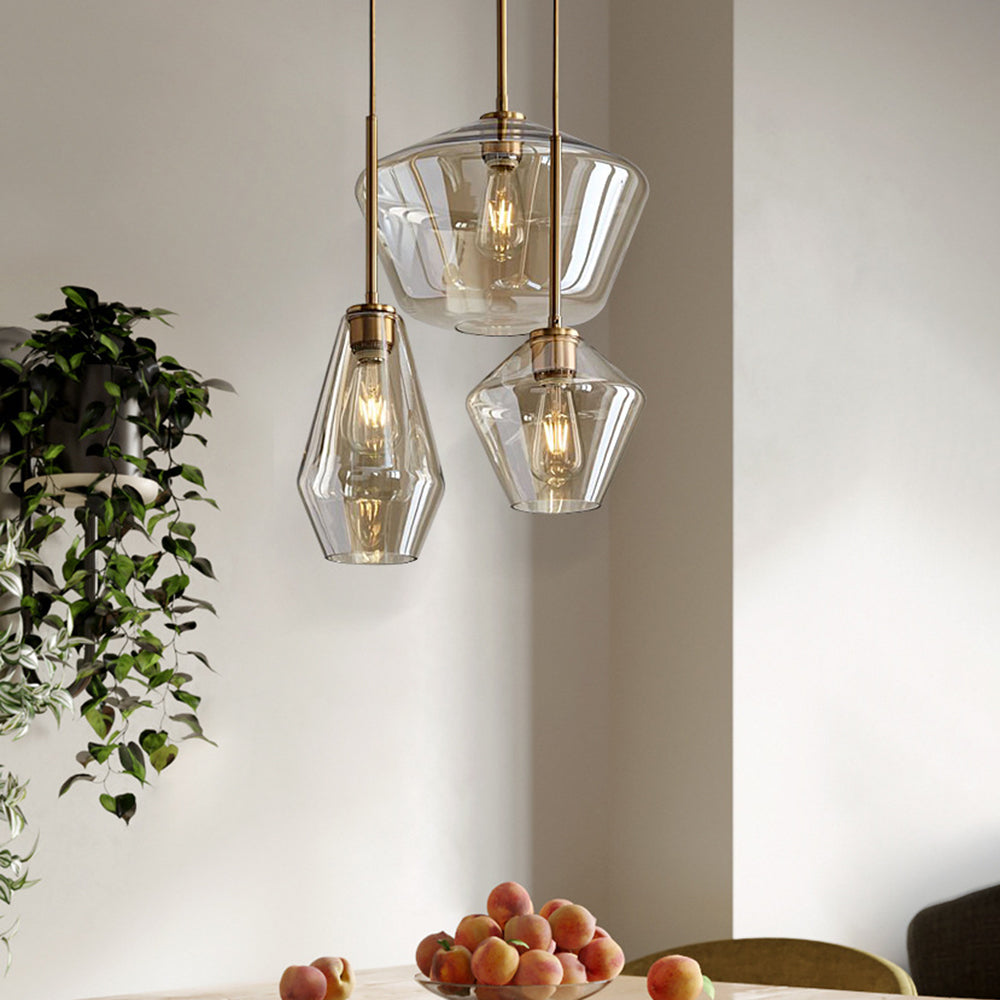 Hanglamp Modern met Glazen Kap en Messingkleurige Fitting