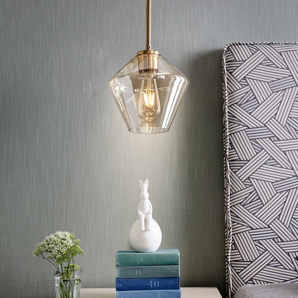 Hanglamp Modern met Glazen Kap en Messingkleurige Fitting