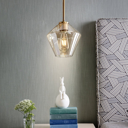 Hanglamp Modern met Glazen Kap en Messingkleurige Fitting
