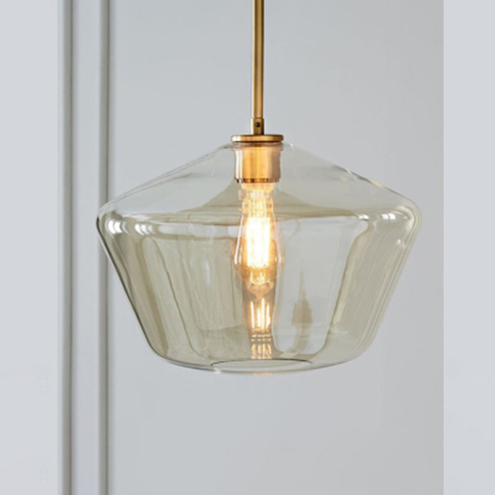 Hanglamp Modern met Glazen Kap en Messingkleurige Fitting