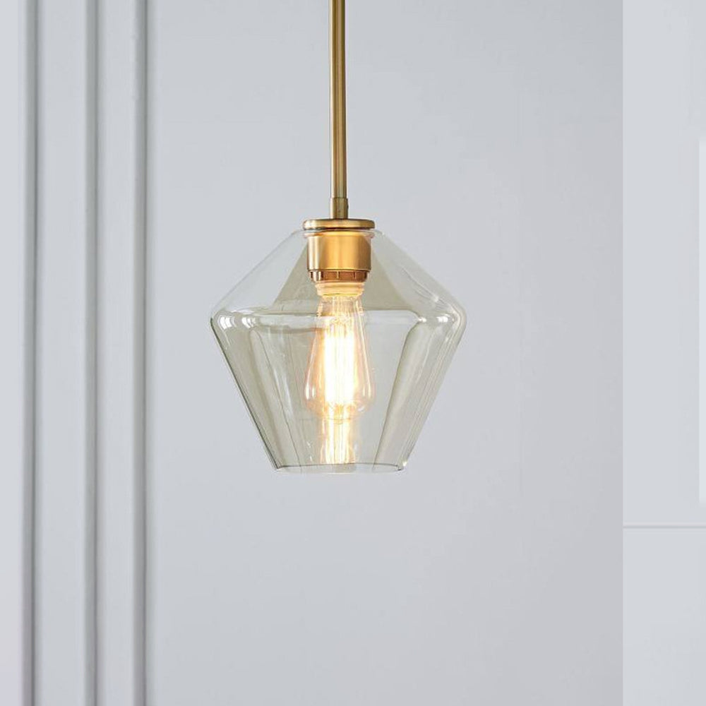 Hanglamp Modern met Glazen Kap en Messingkleurige Fitting