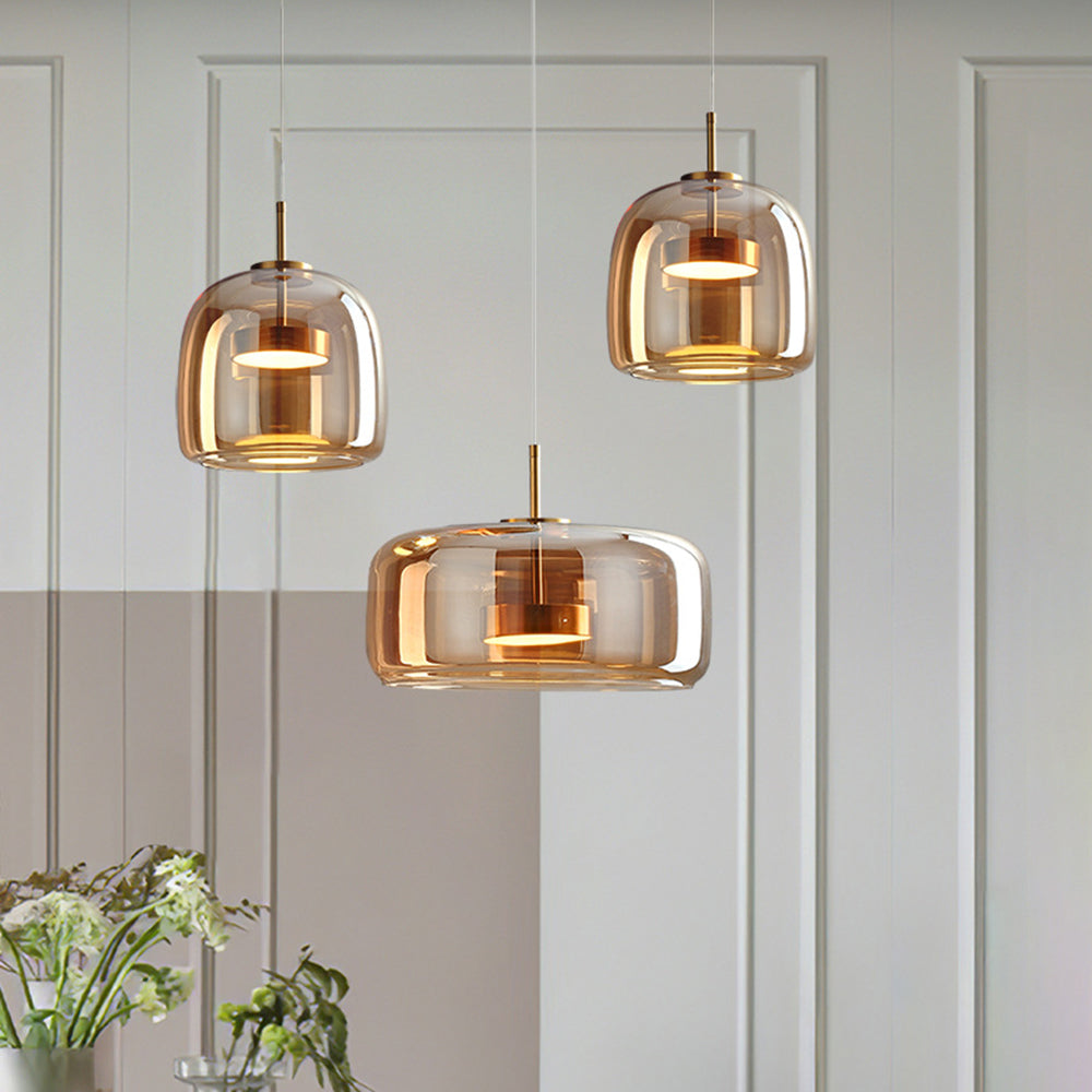Hanglamp Modern met Glazen Kap en Verstelbare Hoogte