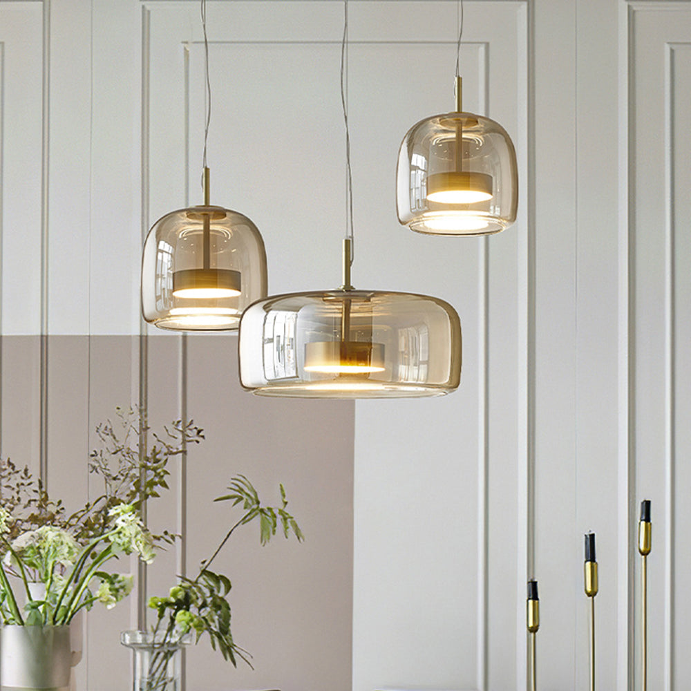Hanglamp Modern met Glazen Kap en Verstelbare Hoogte