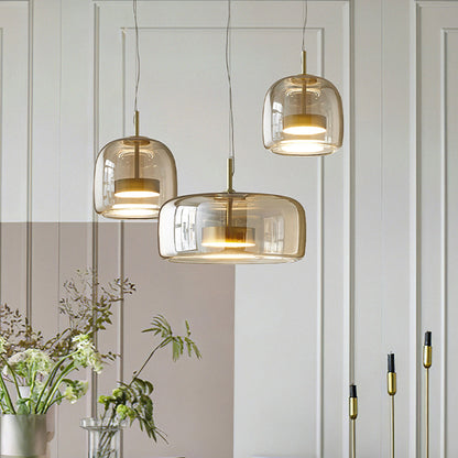 Hanglamp Modern met Glazen Kap en Verstelbare Hoogte