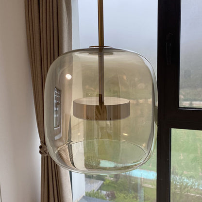 Hanglamp Modern met Glazen Kap en Verstelbare Hoogte