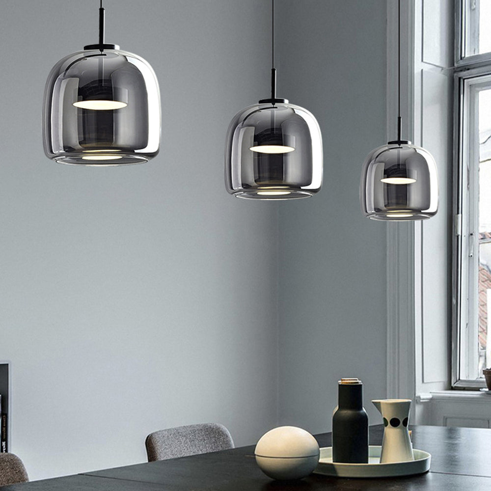 Hanglamp Modern met Glazen Kap en Verstelbare Hoogte