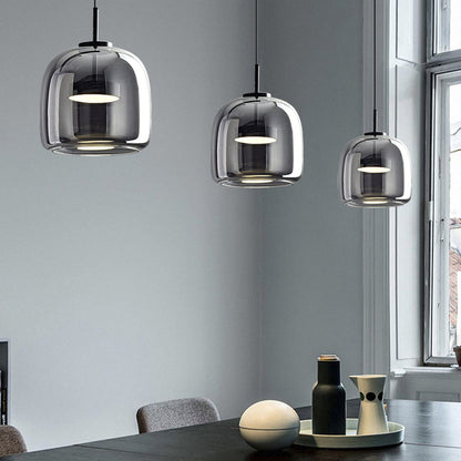 Hanglamp Modern met Glazen Kap en Verstelbare Hoogte