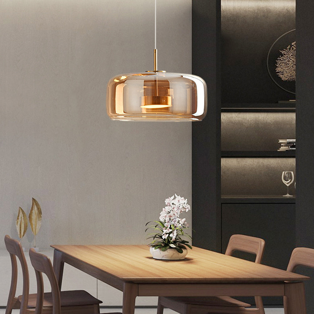 Hanglamp Modern met Glazen Kap en Verstelbare Hoogte