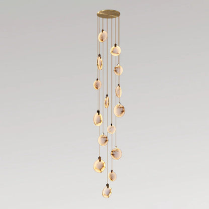Hanglamp Modern met Ronde Marmeren Schijf en Geïntegreerd LED