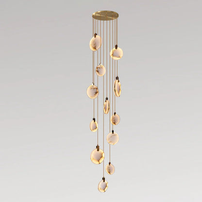 Hanglamp Modern met Ronde Marmeren Schijf en Geïntegreerd LED