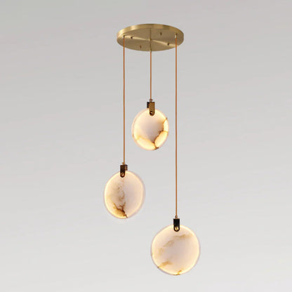 Hanglamp Modern met Ronde Marmeren Schijf en Geïntegreerd LED