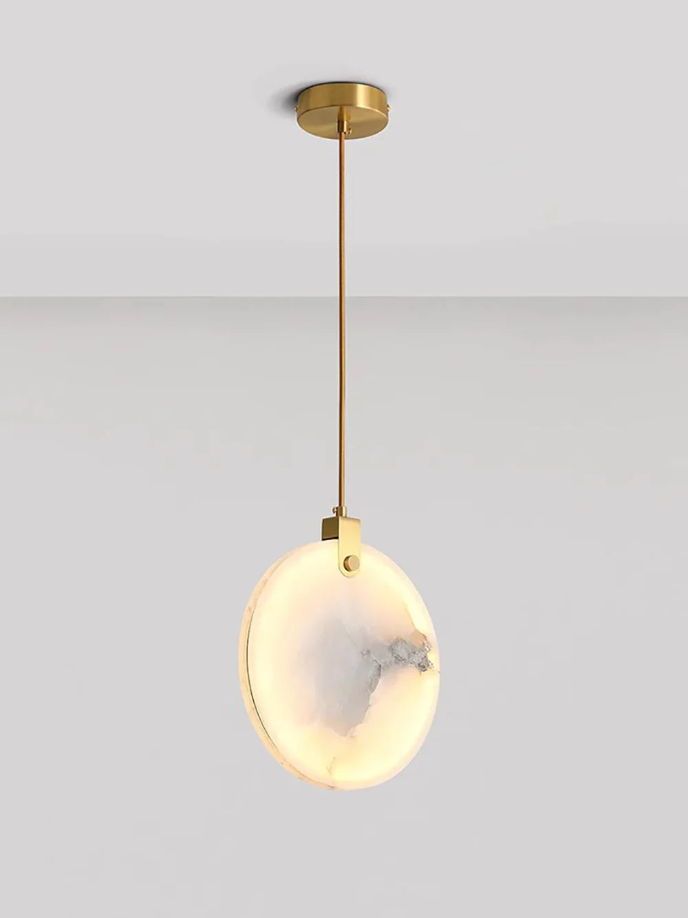 Hanglamp Modern met Ronde Marmeren Schijf en Geïntegreerd LED