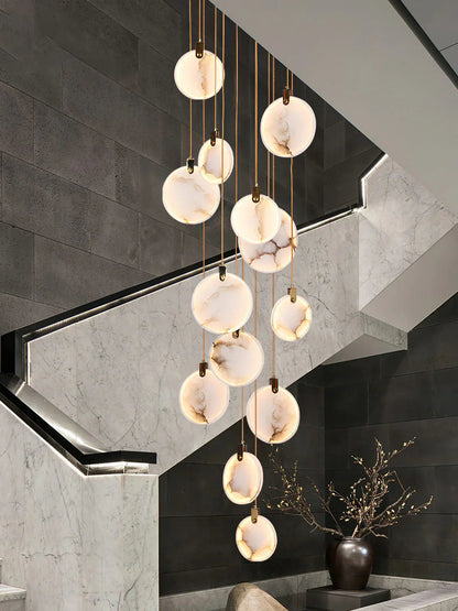 Hanglamp Modern met Ronde Marmeren Schijf en Geïntegreerd LED