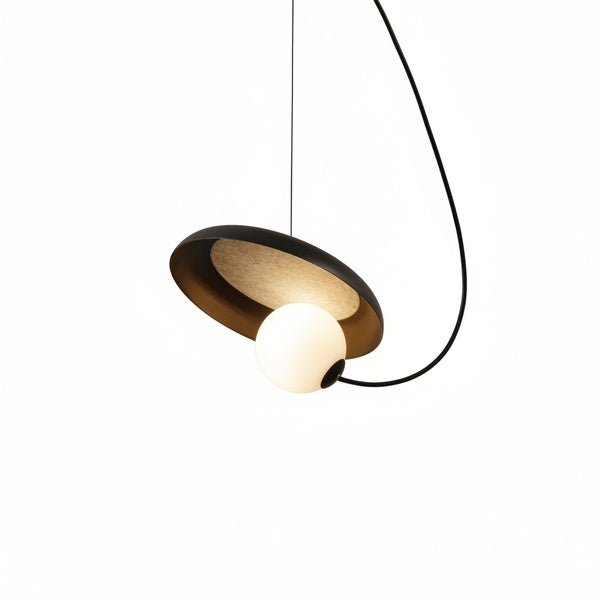 Hanglamp Modern met Schijfvorm en Glazen Bol Lichtbron
