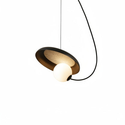Hanglamp Modern met Schijfvorm en Glazen Bol Lichtbron
