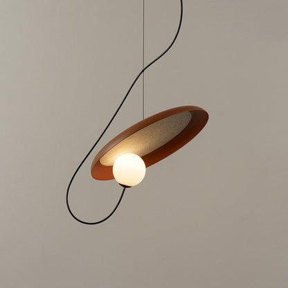 Hanglamp Modern met Schijfvorm en Glazen Bol Lichtbron