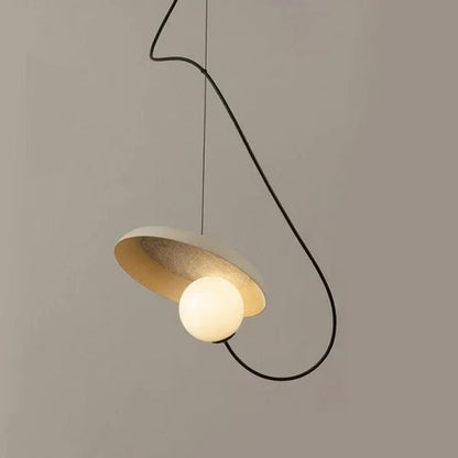 Hanglamp Modern met Schijfvorm en Glazen Bol Lichtbron