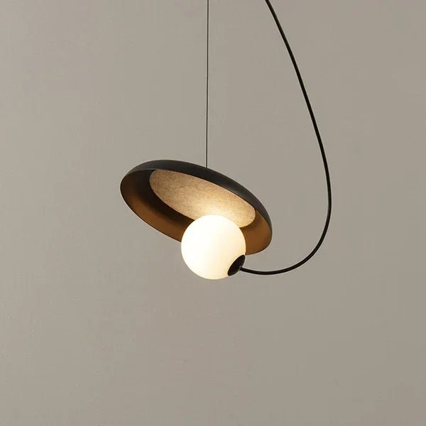 Hanglamp Modern met Schijfvorm en Glazen Bol Lichtbron